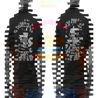 Running On Flu Shot And Caffeine Men's Back Print T-Shirt | Mazezy