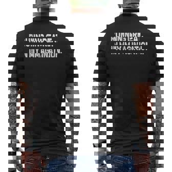 Running Great In My Imagination Garage Mechanic Car Tank Top Men's Back Print T-Shirt | Mazezy