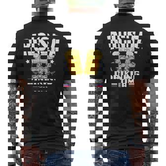 Russia Drinking Team Beer Outfit For Russians From Russia Men's Back Print T-Shirt | Mazezy