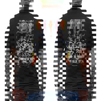 Hiss Cats 子猫 パロディ ロック ロッキン ヴィンテージ レトロ 猫 メンズTシャツ バックプリント - Kawaiitshirt