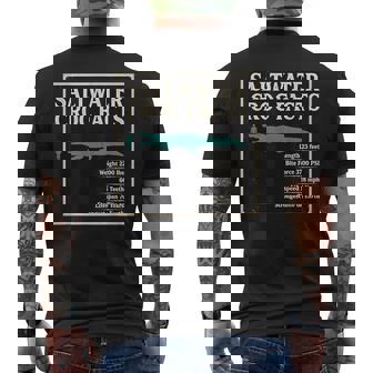 Saltwater Croc Facts Length Bite Force Data Men's Back Print T-Shirt | Mazezy