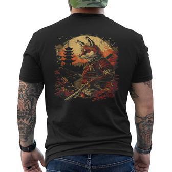 Samouraï Fox Pagode Japonaiseamouraï Renard Guerrier Japonais T-shirt imprimé au dos - Cadeauxyz