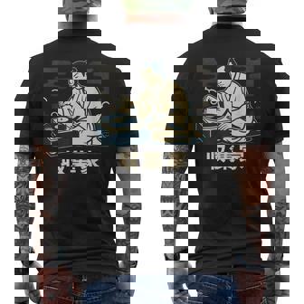 Samurai Vinyl Collector Record Player DJ Men's Back Print T-Shirt | Mazezy