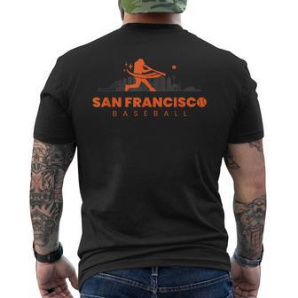 San Francisco Baseball Vintage Player Retro Baseball Lover Men's T-shirt Back Print - Thegiftio UK