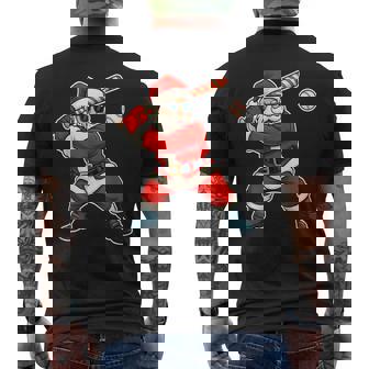 Santa Baseball Swing Christmas Sports Men's Back Print T-Shirt | Mazezy