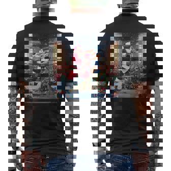 Santa Claus Wrestling a Luchador Men's Back Print T-Shirt | Mazezy