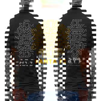 Santa Fe New Mexico Apparel – Dancing Ground Of The Sun Men's Back Print T-Shirt | Mazezy