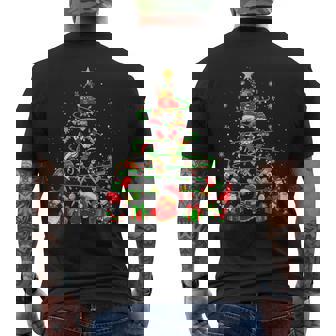 Santa Reindeer Elf Climbing Equipment As Xmas Tree Gnomes Men's Back Print T-Shirt | Mazezy