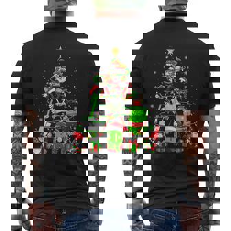 Santa Reindeer Elf Hiking Equipment As Xmas Tree Gnomes Men's Back Print T-Shirt | Mazezy