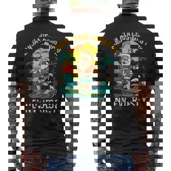 Santa Surfing Jersey Shirt Tropical Christmas Beach Wave Men's Back Print T-Shirt | Mazezy