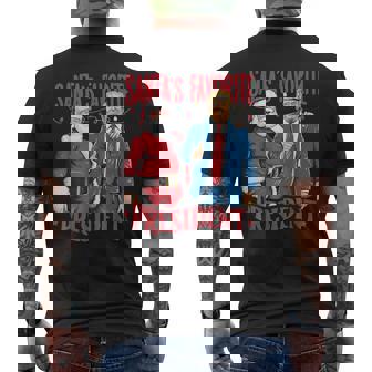 Santa's Favorite President Santa Trump Dance Christmas Men's Back Print T-Shirt | Mazezy