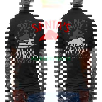 Santas Favorite Psychology Teacher Christmas Xmas Men's Back Print T-Shirt | Mazezy