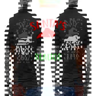 Santas Favorite Realtor Christmas Xmas Santa Men's Back Print T-Shirt | Mazezy