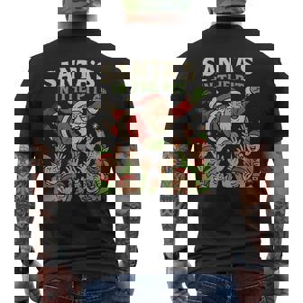 Santa's In The Mosh Pit Emo Christmas Music Lover Sad Gothic Men's Back Print T-Shirt | Mazezy