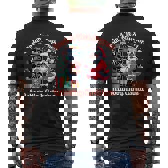 Santa's Tech Support Rebooting Christmas IT Worker Men's Back Print T-Shirt | Mazezy