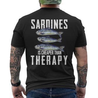 Sardinas Pesca Terapia Pescadores Amorardina Pescado Divertido Camiseta Hombre Estampado Espalda - Regaloses