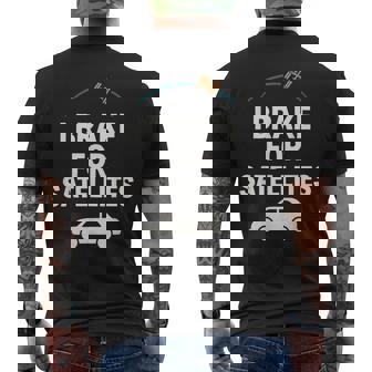 Satellite Spotter Amateur Astronomy Satellite Tracking Men's Back Print T-Shirt | Mazezy