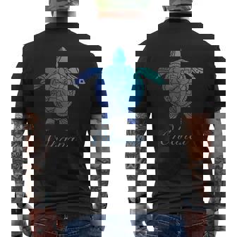 Save The Hawaii ウミガメ ハワイアン ブルー トライバル 亀 ホヌ 長袖tシャツ メンズTシャツ バックプリント - Kawaiitshirt