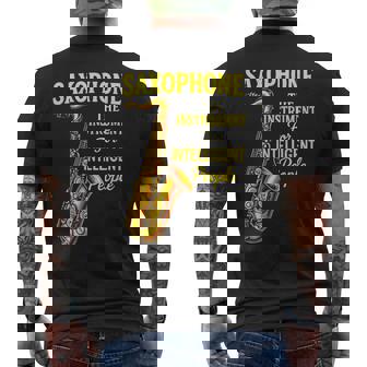 Saxophone Jazz Musician Saxophonist Lover Men's Back Print T-Shirt | Mazezy