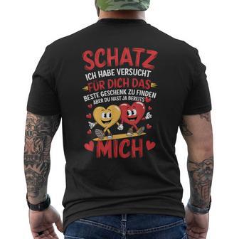 Schatz Ich Habeersucht I Ehefrau Ehemann Partner T-Shirt mit Rückendruck - Geschenkecke