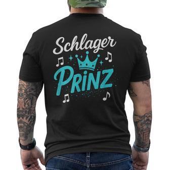 Schlager Prinz -Chlagerchlagerparty T-Shirt mit Rückendruck - Geschenkecke