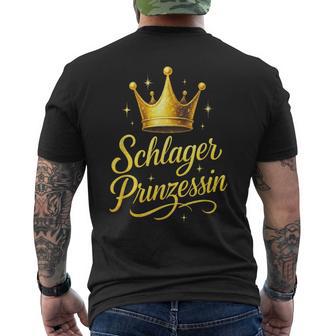 Schlager Prinzessin -Chlagerprinzessinchlager T-Shirt mit Rückendruck - Geschenkecke