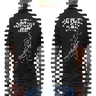 Scratched Again Pool Player Billiard Men's T-shirt Back Print - Monsterry