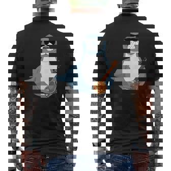 Seal Wearing Sunglasses Playing Sitar Sitarist Tank Top Men's Back Print T-Shirt | Mazezy