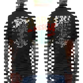 Search & Rescue Leave No Disc Behind Disc Golf Player Men's T-shirt Back Print - Monsterry