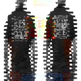 SEIS Siete Spanish 67 Six Seven Espanol School Men's Back Print T-Shirt | Mazezy