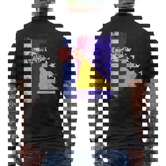 Serbia Bosnia And Herzegovina Half Flag Men's Back Print T-Shirt | Mazezy