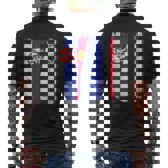 Serbia Thailand Half Flag Serbian Thai Roots Men's Back Print T-Shirt | Mazezy