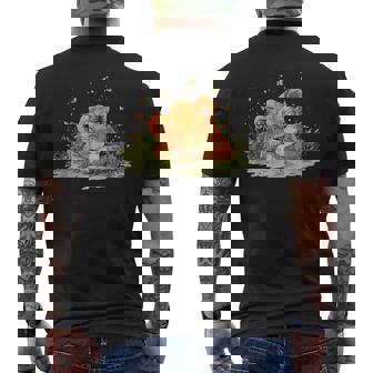 Serene Lion Resting Surrounded By Butterflies Tank Top Men's Back Print T-Shirt | Mazezy