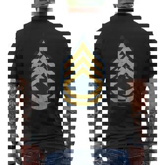 Sergeant First Class E-7 SFC Rank Military Veterans Day Papa Men's Back Print T-Shirt | Mazezy