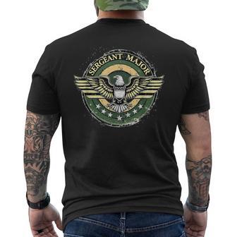 Sergeant Major Armed Forces Eagle And Stars Men's Back Print T-Shirt | Mazezy