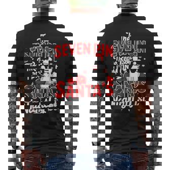 Seven Pin Reason I'm On Santa's Naughty List Bowling Men's Back Print T-Shirt | Mazezy