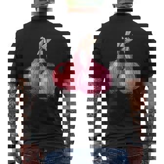 Shallots 80s Retro Men's Back Print T-Shirt | Mazezy