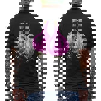 Shallots With A Bold Outline Men's Back Print T-Shirt | Mazezy