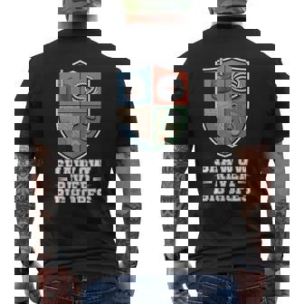 Shallow River Big Hopes Magnet Fishing Sunset Men's Back Print T-Shirt | Mazezy