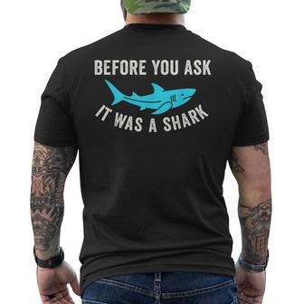 It Was A Shark Ampu Prosthetic Leg Amputation Men's T-shirt Back Print - Thegiftio UK