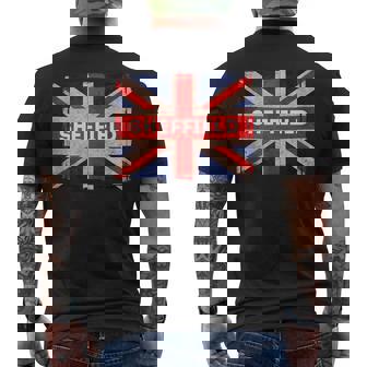 Sheffield England Great Britain United Kingdom Souvenir Flag Tank Top Men's Back Print T-Shirt | Mazezy