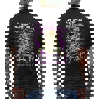 Shell Yeah Turtle Snail Rock On Bootleg Music Lover Men's Back Print T-Shirt | Mazezy