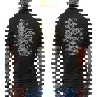 She's From Texas I Can Tell Vintage Cowgirl Boot Men's T-shirt Back Print - Monsterry