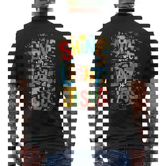 Shine With The Light Of Jesus Men's T-shirt Back Print - Thegiftio