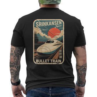 Shinkansen Carte Postale Japonaise Rétro Motif Train Kanji T-shirt imprimé au dos - Cadeauxyz
