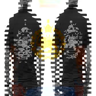 Shir O Khorshid イラン ライオン&サンエンブレム ペルシャ遺産 メンズTシャツ バックプリント - Kawaiitshirt