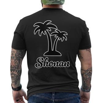Shonan（湘南）サーファー ヤシの木 パームツリー（黒 ブラック 文字）【47都道府県】ジモt ティ メンズTシャツ バックプリント - Kawaiitshirt