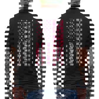 Show Choir Singing Dancing Performance Pink Camo USA Flag Men's Back Print T-Shirt | Mazezy