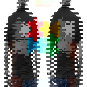 Símbolo De Autismo Para Concienciaciónobre El Autismoensor De Autismo Mamá Manga Larga Camiseta Hombre Estampado Espalda - Regaloses
