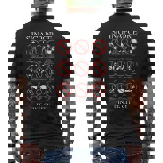 Singapore Fine City Rules Men's Back Print T-Shirt | Mazezy